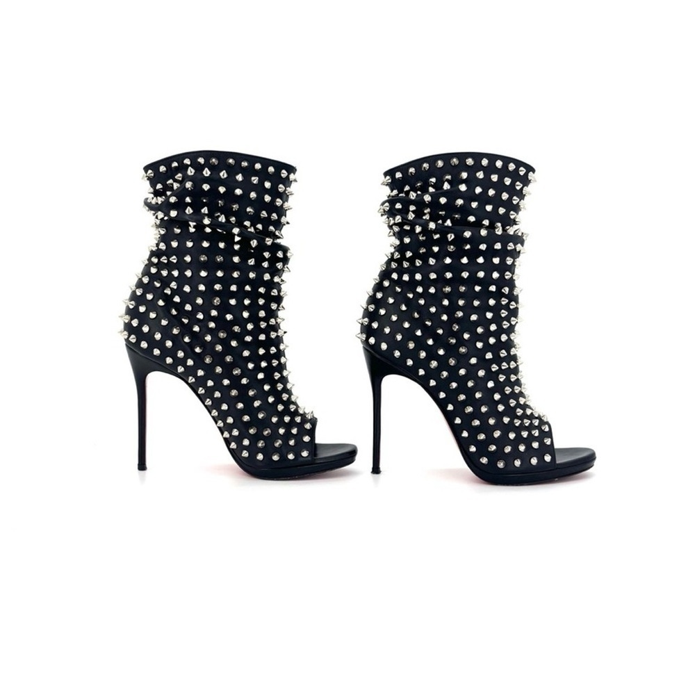 Christian Louboutin Black Guerilla 120 Nappa Spiked Booties - US 6 (36.5) NWT - Picture 3 of 13
